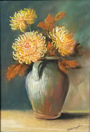 Henriette Hubregtse-Lanzing - 2 pastels met bloemen verkocht voor € 50!