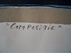 Niet of onleesbaar gesigneerd - Grote en Intrigerende 18 kleuren-Litho "Compositie" gesigneerd Oplage 20 stuks kopen? Bied vanaf 10!