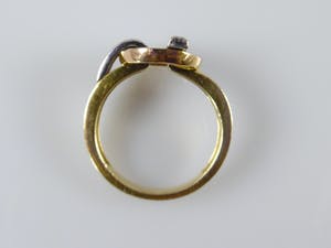 18k tri-colour gouden ring Guy La Roche met  0.28 ct diamanten - ringmaat 17 kopen? Bied vanaf 360!