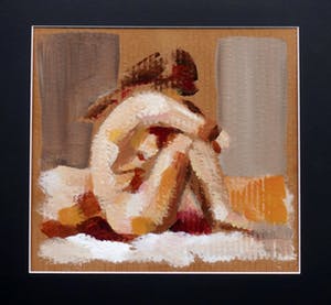 Frans van de Vrande - Verstild Naakt - Als zijnde zichtbaar door vitrage - Ingelijst - PRIJS VERLAAGD kopen? Bied vanaf 159!