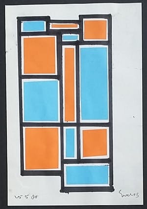 Siep van den Berg - Colagge in blauw op papier kopen? Bied vanaf 100!