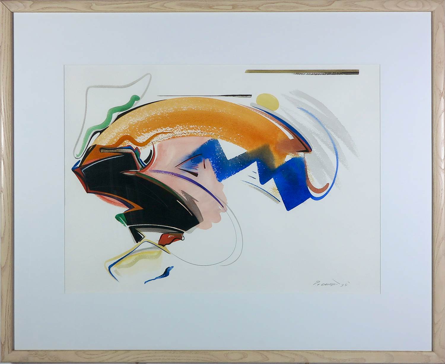 Peter van Drumpt - Aquarel, Abstracte compositie - Ingelijst (Groot) kopen? Bied vanaf 60!