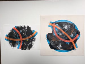Jack Vissers - U 17 en U 44 - acryl op geschept papier kopen? Bied vanaf 10!