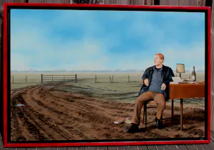 Sven Hoekstra - Ingelijste olieverf op paneel: 'Wachten' - 2009 kopen? Bied vanaf 1000!