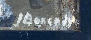 Johan Barendsma - Olieverf op hardboard, Rood landschap - Ingelijst kopen? Bied vanaf 50!