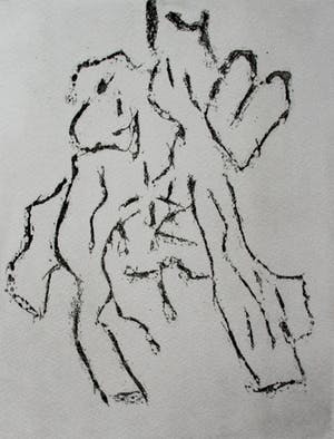 Jan Sierhuis - ets: paarden + gedicht van Louis Feron - 1983 kopen? Bied vanaf 45!