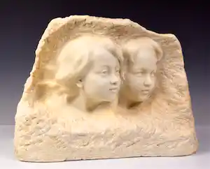 Emile Jespers - Marmeren sculptuur van twee kinderhoofdjes - ruim 35 kg - daterend 1909 verkauft für € 995!