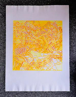 Hector Saunier - Grote, in 1970 gemaakte Epr. d'Art. reliëf kleuren Ets 'Contemplado' kopen? Bied vanaf 55!