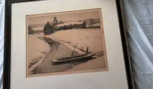 Willem Witjens - Winterslandschap met boot en sloot verkocht voor € 50!