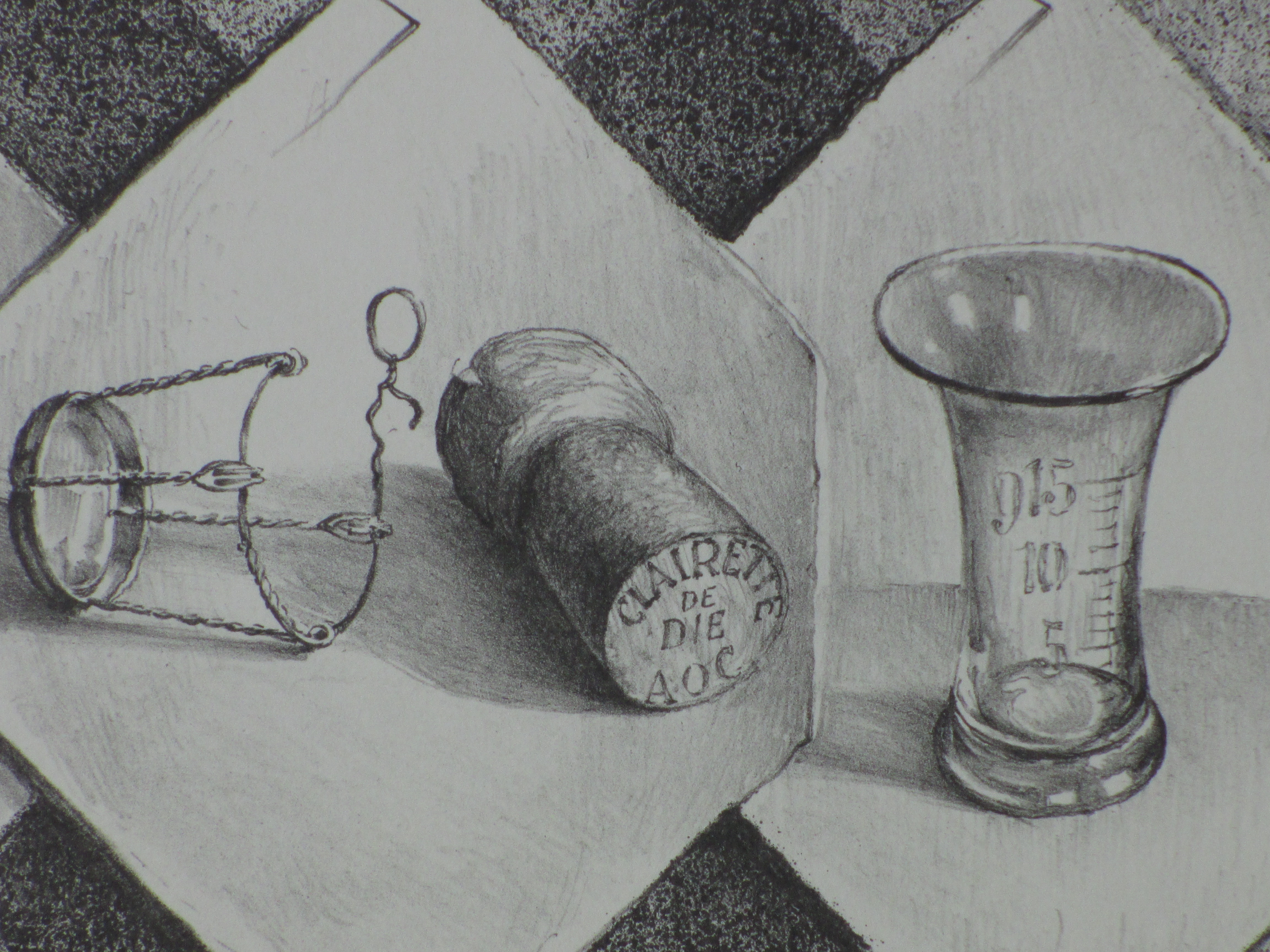 Hans van Dokkum - Surrealistisch stilleven met kurk - Litho kopen? Bied vanaf 20!