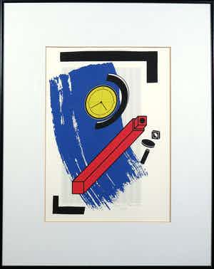 Hans Citroen - Zeefdruk, Zonder titel - Ingelijst verkocht voor € 35!