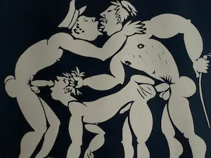 Eddy Varekamp - Afdruk linosnede, Affiche expositie Rob Gallery Amsterdam - 1994 kopen? Bied vanaf 25!