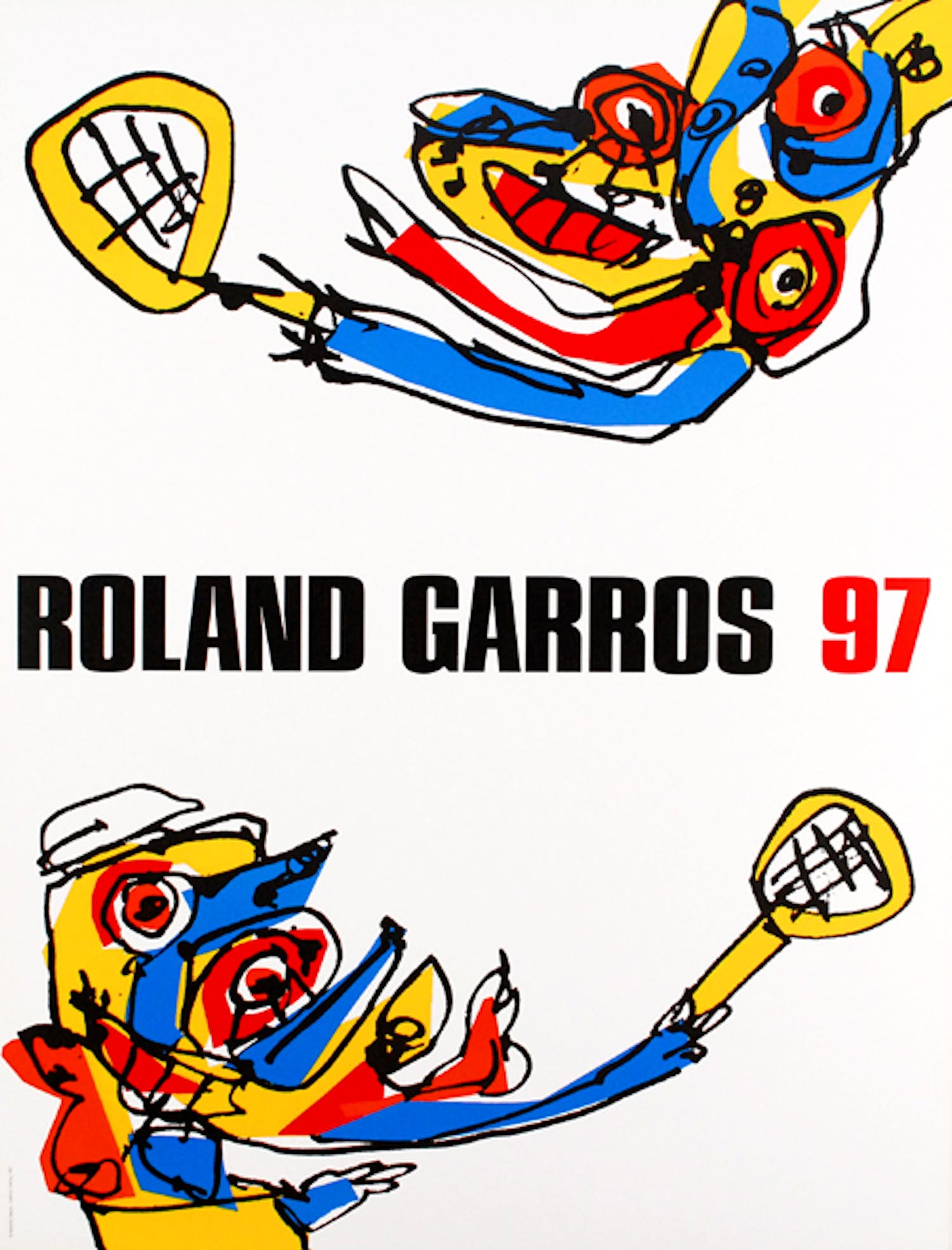 Antonio Saura - Kleurenlitho Affiche ROLAND GARROS 1997 verkocht voor € 55!