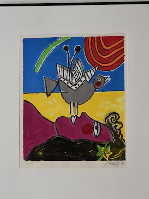Corneille - De Vrouw en de Vogel - Handgesigneerd - 1998 kopen? Bied vanaf 300!
