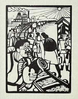 Conrad Felixmüller - "Im Juni" - Ich gehe schwarz über die Grenze. Original- Holzschnitt 1947 kopen? Bied vanaf 50!