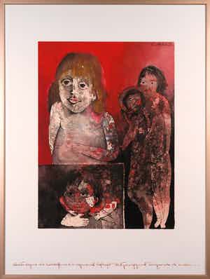 Ans Wortel - Gemengde techniek op papier, Slechts degene die zichzelf (...) - Ingelijst verkocht voor € 250!