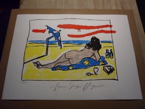 Buy Espen Hagen - Zeefdruk, "Beach ".? Bid from 40!