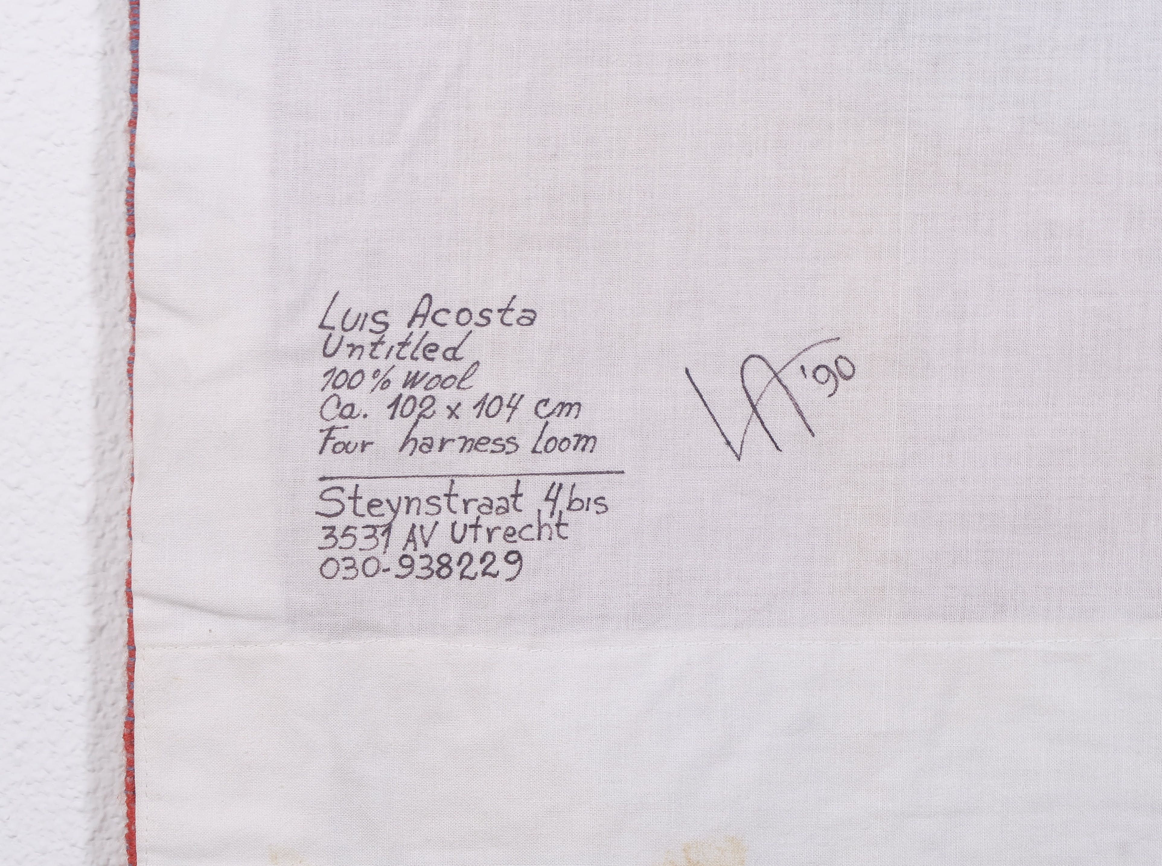 Luis Acosta - Geweven wollen wandkleed, Zonder titel kopen? Bied vanaf 100!