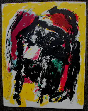 Eugène Brands - Litho: abstracte compositie - 1968 kopen? Bied vanaf 225!