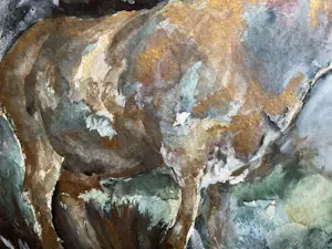 Niet of onleesbaar gesigneerd - Koe in goud. kopen? Bied vanaf 1!