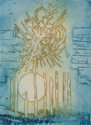 Jan Montyn - Composition of Forces, 5/90, 1992 - Ets op papier kopen? Bied vanaf 30!