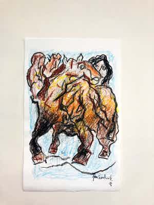 Jan Sierhuis - Vrouw met paard verkocht voor € 185!