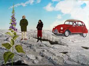 Niet of onleesbaar gesigneerd - Surrealistisch werk van H.C. ten Holt -olieverf- verkocht voor € 1!