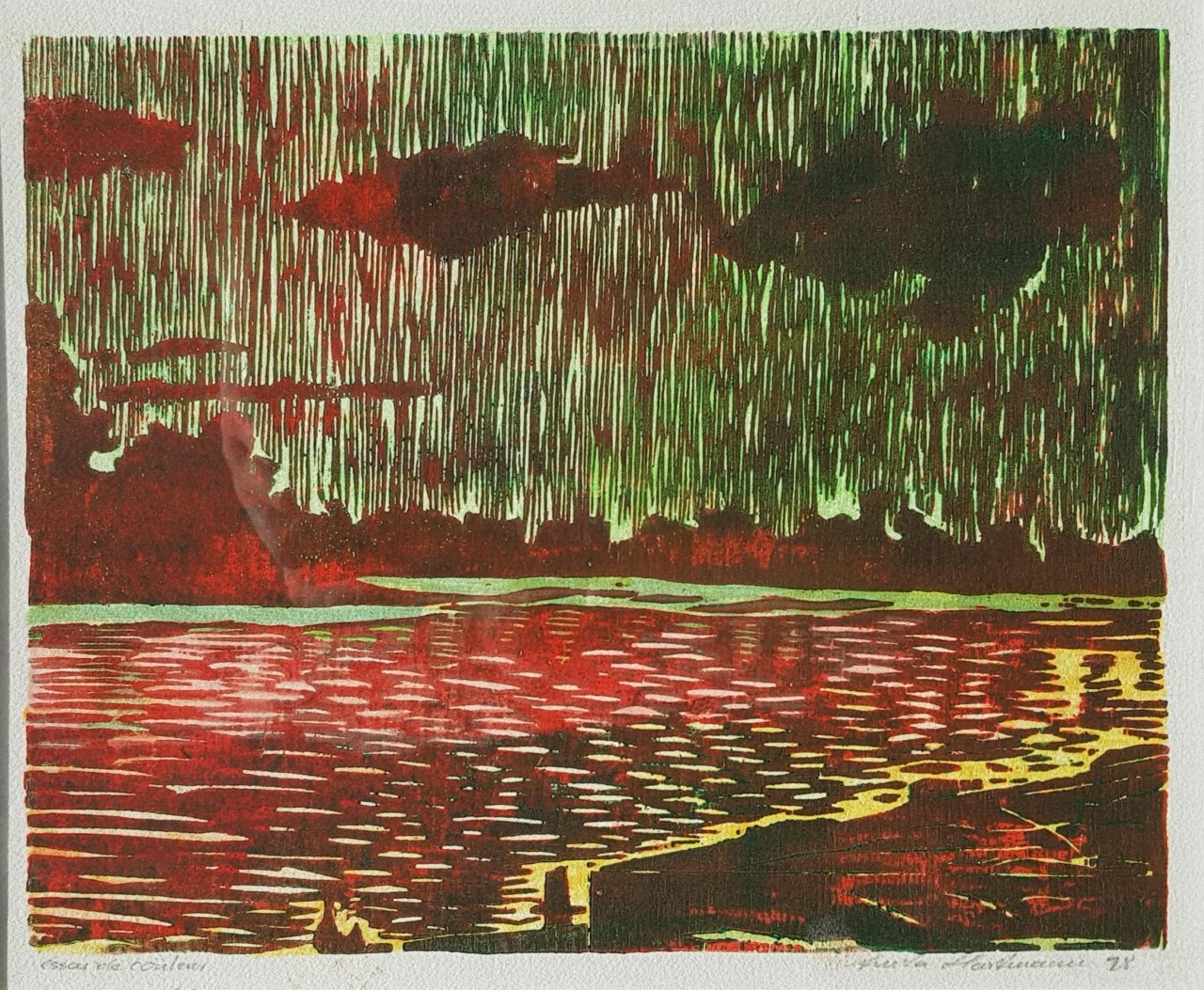 Niet of onleesbaar gesigneerd - houtsnede, 1998 inc lijst kopen? Bied vanaf 1!