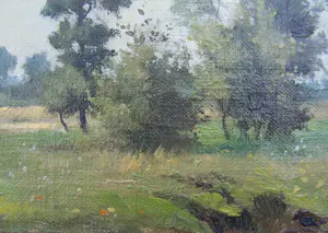 Adrien Glaudemans - Landschap met weide en bomen. kopen? Bied vanaf 100!