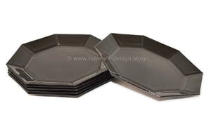 Curiosa - 4 zwarte dinerborden Arcoroc France - Octime kopen? Bied vanaf 1!