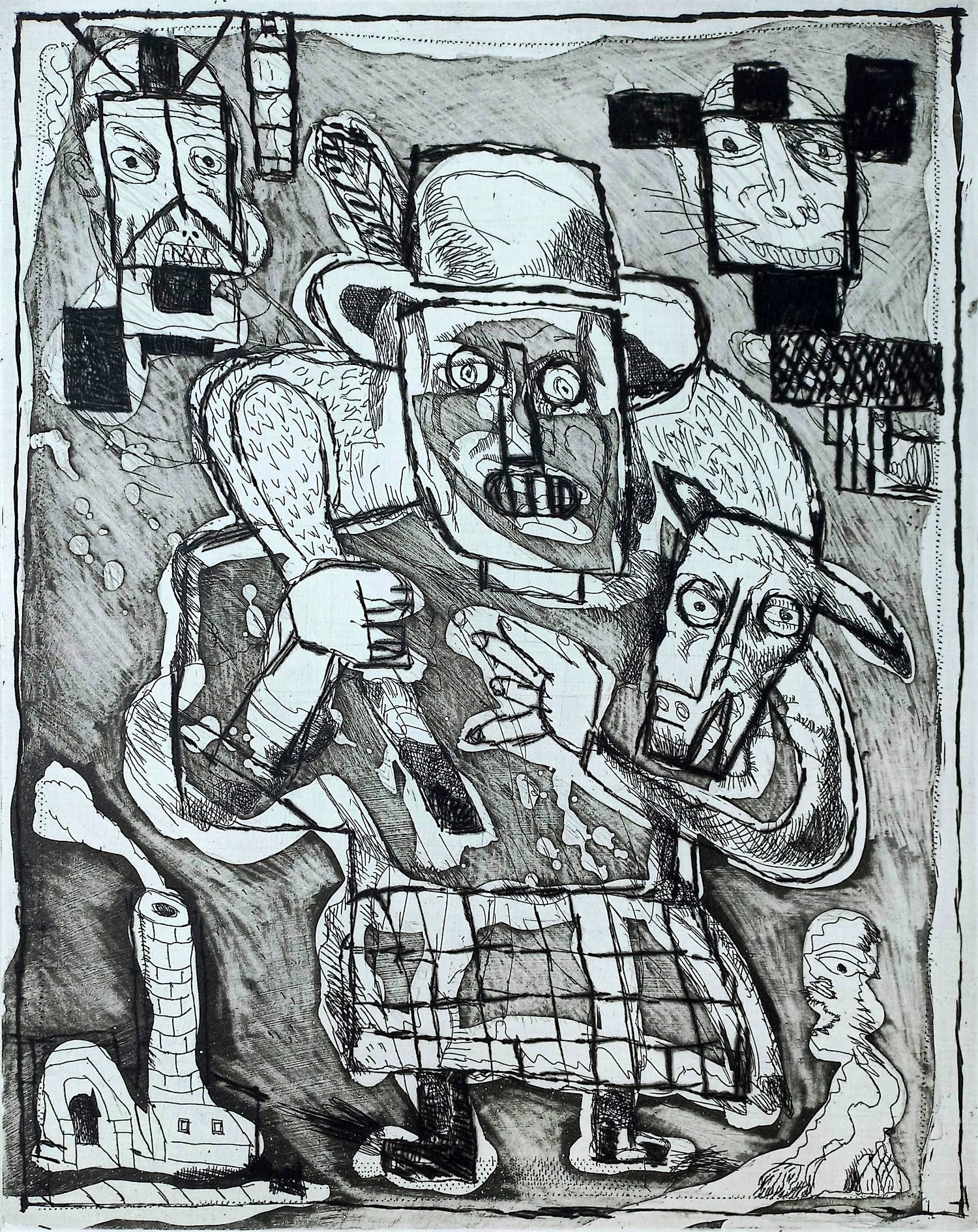 Lucebert - Jägermeister, ets (zeer netjes ingelijst) verkocht voor € 225!