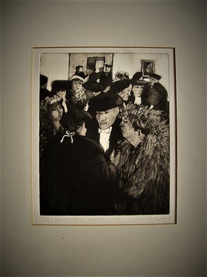 Willy Belinfante - Karikaturale eigen druk ETS "Universitaire receptie" gesigneerd kopen? Bied vanaf 25!