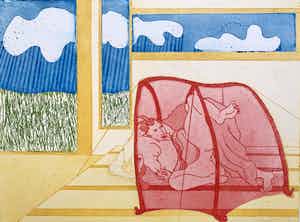 Sjoerd Bakker - kleurenets - 'Japanse minnaars in lust' - 1969 (Zeer kleine oplage) verkocht voor € 80!