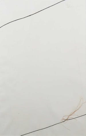 Marijke de Goey - Lijnencompositie van touw op/achter papier (drieluik) - Ingelijst kopen? Bied vanaf 100!