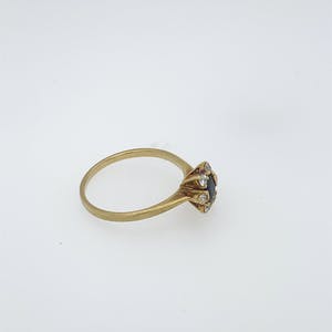 14kt gouden diamanten ring+saffier, maat 54/17,50, 2,08 gr kopen? Bied vanaf 180!