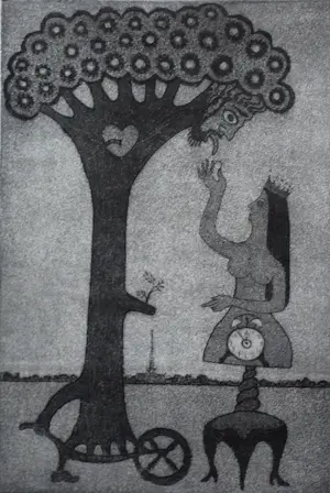 Willem Westbroek - 2 etsen op 1 blad: "voor Joop" - 1971 kopen? Bied vanaf 39!