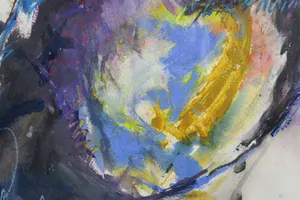 Peter Langenberg - Gemengde techniek op papier, P241 - Ingelijst, Unicum! Galerieprijs €950! kopen? Bied vanaf 89!