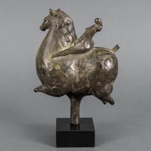 Evert van Hemert - Bronzen beeld: ochtend rit kopen? Bied vanaf 1450!