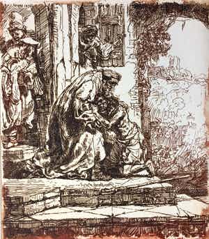 Simon Koene - De terugkeer van de verloren zoon (naar Rembrandt) verkocht voor € 45!