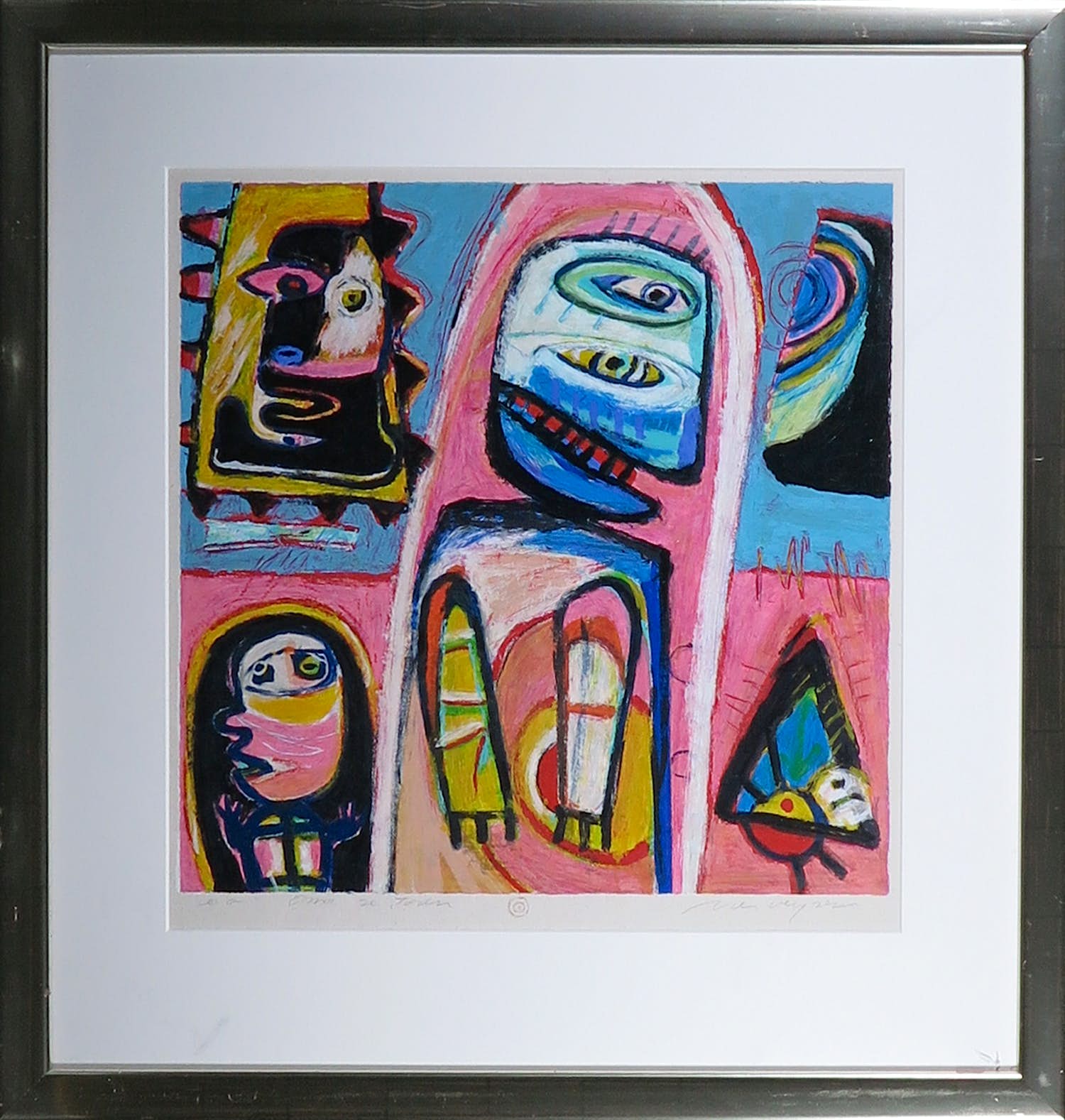 Henk Vierveijzer - Zeefdruk, Oma ze toren - Ingelijst verkocht voor € 50!