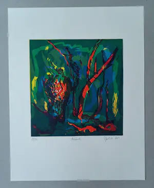 Buy Gabriele Sperlich - Anbruch 2021 Holzschnitt Linolschnitt Irisdruck Auflage nur 50 Exemplare? Bid from 60!
