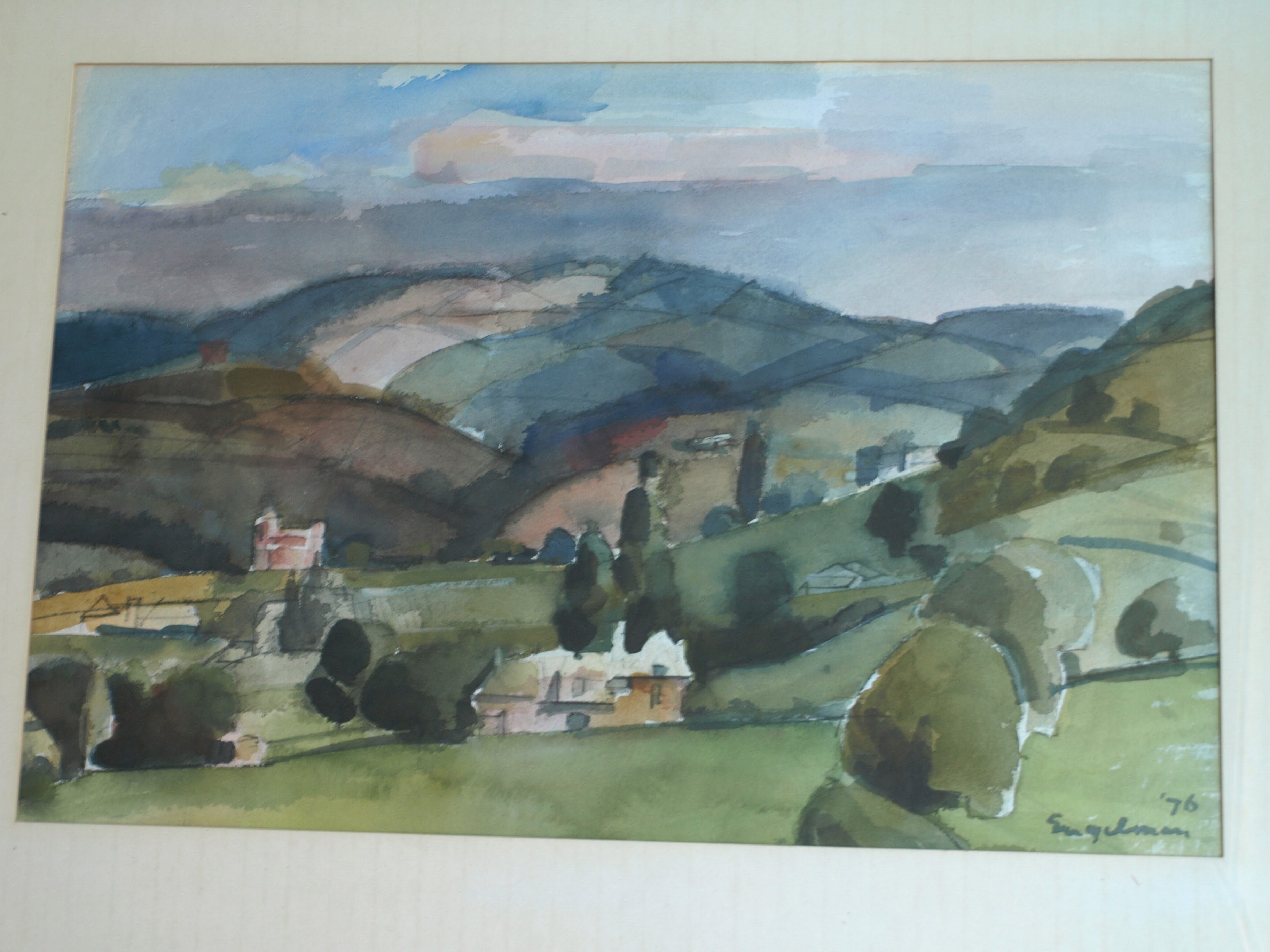 Jan Engelman - Landschap – gesigneerd & ingelijst – 1976 kopen? Bied vanaf 50!