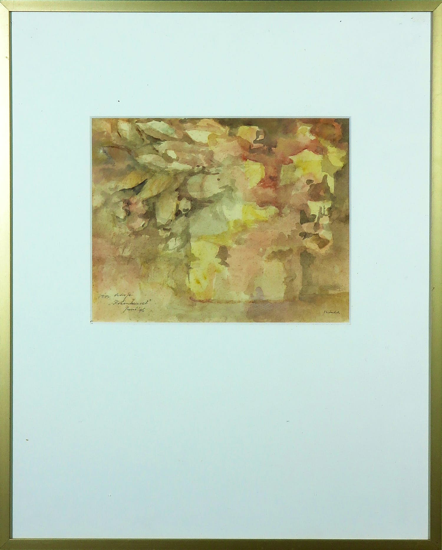 Jan Miechels - Aquarel, Rozenheuvel - Ingelijst kopen? Bied vanaf 1!