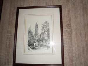 Jos van Dijk - Ets , Oude Gracht te Utrecht kopen? Bied vanaf 10!