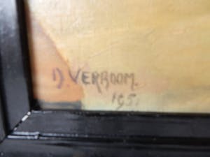 Johannes Dirk Verboom - stilleven-appels op doek met fles,schaal en mes kopen? Bied vanaf 75!