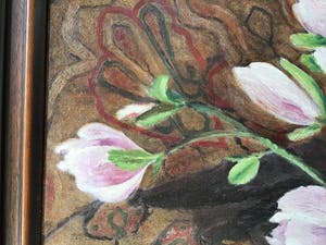 Lien Straver - Schilderij Magnolia’s, gesigneerd en ingelijst,olieverf op doek kopen? Bied vanaf 25!