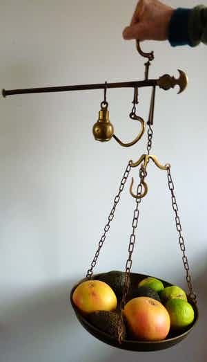 Koperen hangweegschaal verkocht voor € 1!