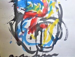 Anton Heyboer - Moeder en kind De oermoeder Mooie krachtige sierlijke kleurrijke schildering kopen? Bied vanaf 275!