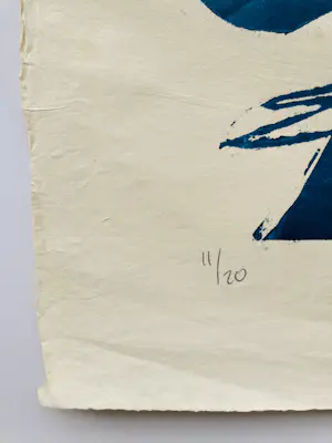 Libbe Venema - Vrouw met Vogels ( vintage linosnede) kopen? Bied vanaf 65!