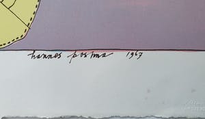 Hannes Postma - Kleurenlitho: 'Lay out for Pandora' - 1967 kopen? Bied vanaf 45!